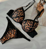 Wired Push-Up Leopard Print Bra & Panty