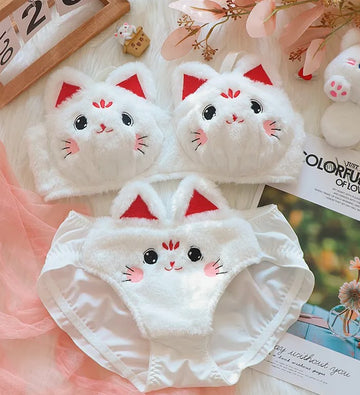Cute kitty design adds charm Bra